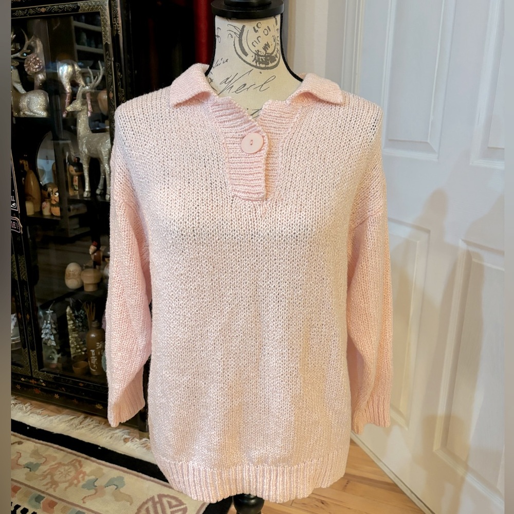 Vintage 90’s Sterling Harris Big Button Collared Sweater